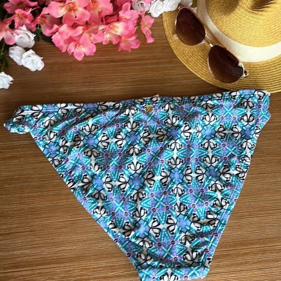 Cremieux Blue and Purple Side Loop Hipster Bikini Bottom Size Large - Picture 10 of 10